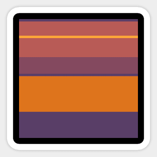 A limited transfusion of Grape, Dark Mauve, Giant'S Club, Cocoa Brown and Mango stripes. - Sociable Stripes Sticker